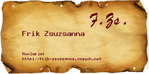 Frik Zsuzsanna névjegykártya